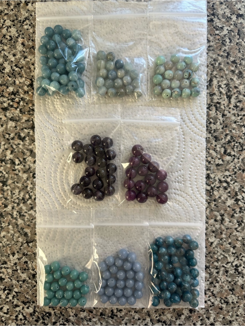 Assorted Beads Gemstone Blues Purples DIY Jewelry Bracelets NWOT